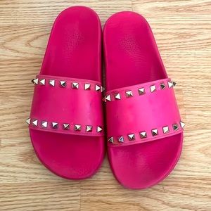 Valentino Hot Pink Slides Size 9